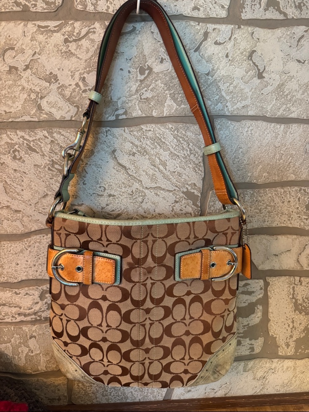 Coach SoHo Signature C Jaquard and Mint